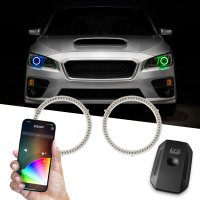 2012-2020 Jeep Wrangler XK Glow 2x120mm RGB Switchback Halo Million Color Smartphone Controlled L...