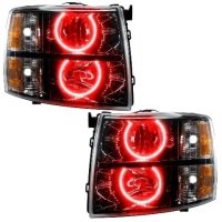 For 2007-2013 Chevrolet Silverado SMD Headlights - Black - Round Style Oracle