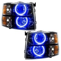 For 2007-2013 Silverado PLASMA Headlights - Black - Round Style Oracle