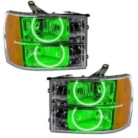 For 2007-2013 GMC Sierra SMD Headlights - Round Ring Design Oracle