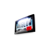 XK Glow Lighted License Plate Frame Black with White LED for Motorcycle