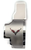 C7 Corvette Alternator Cover With Crossed Flags Emblem Insert