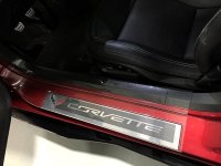 C7 Corvette Clear Door Sill Protectors with Logos