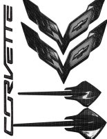 2014-2019 C7 Corvette Hydro Carbon Fiber Emblems Package