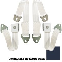 1964 C2 Corvette Seat Belts- Bowtie Lift Latch - Dark Blue