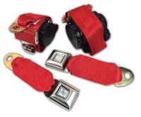 Red Lap & Shoulder Seat Belts Single Retractor For 1978-1982 Corvette