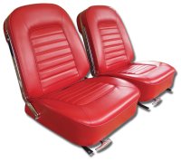 Vinyl Seat Covers- Red For 1966 Corvette