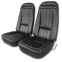 Leather Seat Covers Black Leather/Vinyl Original For 1970-1971 Corvette