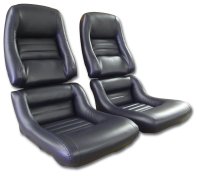 Mounted Leather Seat Covers Dark Blue 100%-Leather 2" Bolster For 79-81 Corvette