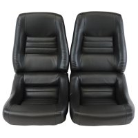 Mounted Leather Seat Covers Charcoal Lthr/Vnyl Original 4" Blstr For 82 Corvette