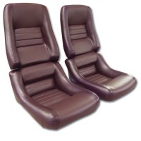 Mounted Leather Seat Covers Claret Lthr/Vnyl Original 4" Bolster For 80 Corvette