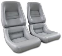Mounted Leather Seat Covers Gray 4" Bolster For 1982 Corvette