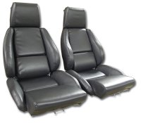 Mounted Leather Seat Covers Black /Saddle 2-Tone Standard For 84-87 Corvette