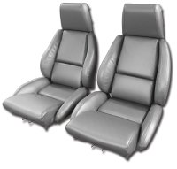 Mounted Leather-Like Vinyl Seat Covers Gray Standard For 1984-87 Corvette