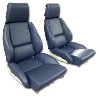 Mounted Leather-Like Vinyl Seat Covers Blue Standard For 1984-85 Corvette