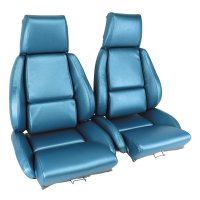 Mounted Leather-Like Vinyl Seat Covers Blue Standard For 1986-88 Corvette