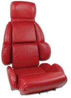 Mounted "Leather-Like" Vinyl Seat Covers Red Stn For 1989-1992 Corvette