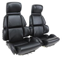 Mounted "Leather-Like" Vinyl Seat Covers Black Standard For 1993 Corvette