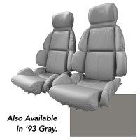Mounted "Leather-Like" Vinyl Seat Covers Gray Standard For 1993 Corvette