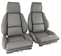 OE Style 100% Leather Standard Seat Covers W/O Perforated Inserts Gray For 88 Corvette