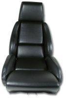 468420 OE Style 100% Leather Standard Seat Covers W/O Perforated Inserts Black For 84-88 Corvette