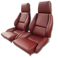 468670 OE Style 100% Leather Sport Seat Covers W/O Perforated Inserts Blue For 84-85 Corvette