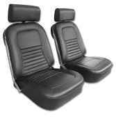 Driver Leather Seat Covers- Black For 1967 Corvette