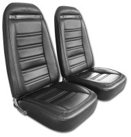 Driver Leather Seat Covers Black Leather/Vinyl For 1970-1971 Corvette