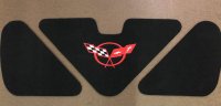 3-Piece Trunk/Deck Lid Liner C5 Logo Red For 1997-2004 Corvette