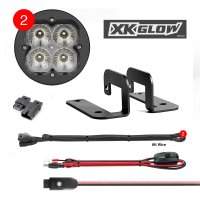 20W XK Glow Round RGB Pod Lights with Controller - Ultra Bright LED Flood Beam