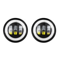 2018-2023 Jeep Wrangler XK Glow 4" Black RGB LED Fog Light Bluetooth App Controlled Kit