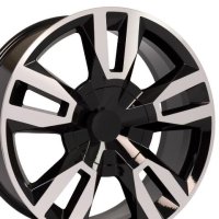 Chevy Tahoe 22"x9" Replica Black Machined Wheel CV40 OE Wheels