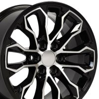 17" Replica Wheel CV54 Fits Chevy Colorado ZR2 Black Machined 17x8