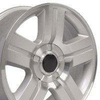 20" Replica Wheel CV84 Fits Silverado Rim 20x8.5 Silver Wheel