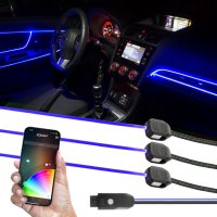 6FT XK Glow Fiber Optic Roll 3PC LED Head Control Accent Light