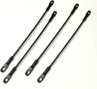 A12 Road Runner Super Bee Hood Black Pin Lanyard Cable set of 4 For Mopar 1969
