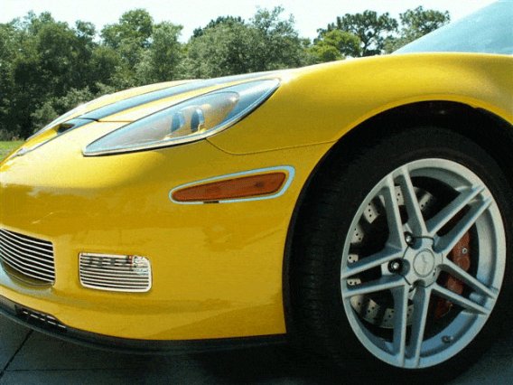 C6 Corvette Z06 4-pc Stainless Side Marker Bezels (2006+)