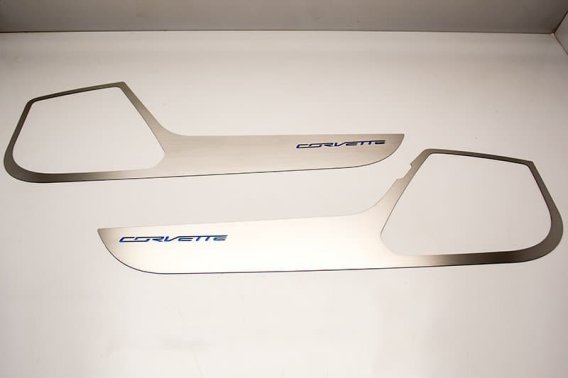 C7 Corvette Stingray Door Guards Kick Plates w/Carbon Inlay