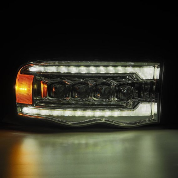 2002-2005 RAM 1500, 2003-2005 RAM 2500/3500 AlphaRex Nova-Series LED Projector Headlights Black F...