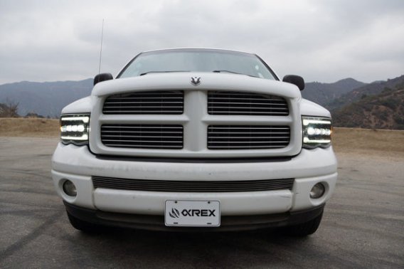 2002-2005 RAM 1500, 2003-2005 RAM 2500/3500 AlphaRex Nova-Series LED Projector Headlights Black F...