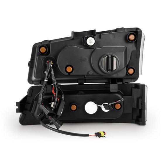 2003-2006 Silverado 1500/2500/3500 Avalanche AlphaRex Nova LED Projector Headlights Alpha-Black