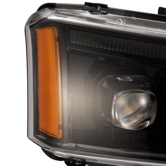 2003-2006 Silverado 1500/2500/3500 Avalanche AlphaRex Nova LED Projector Headlights Alpha-Black