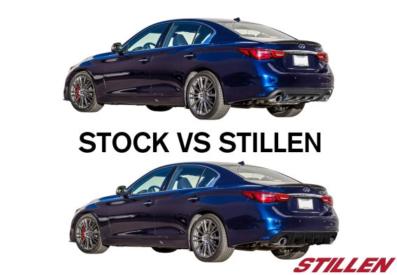 2018-2021 Infiniti Q50 Rear Diffuser - Unpainted - KB11241 Stillen Exterior Styling