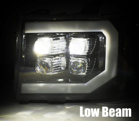 2007-2014 GMC Sierra 1500HD/2500/3500HD AlphaRex Nova-Series LED Projector Headlights Chrome