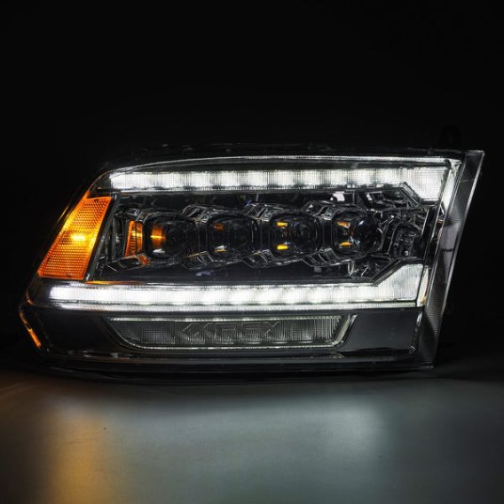 2009-2018 RAM 2500 AlphaRex LED Projector Headlights Plank Style with ACT Light and Sequential Si...