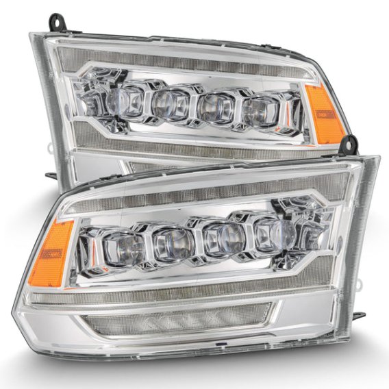 2009-2018 RAM 2500 AlphaRex LED Projector Headlights Plank Style with ACT Light and Sequential Si...