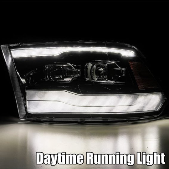 2009-2018 RAM 1500HD, 2010-2018 RAM 2500/3500HD AlphaRex Pro-Series Black Projector Headlights
