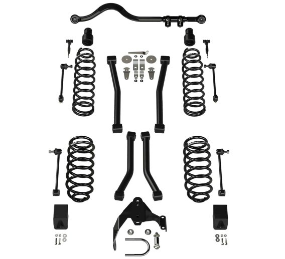 Fits Jeep JKU 4dr 3 " Lift Suspension System w/ 4 Sport Flexarms and Track Bar No Shocks 07-18 Wr...