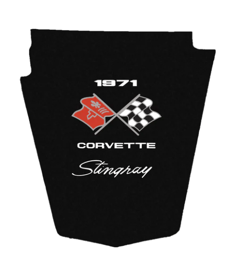1968-1972 Corvette C3 Replacement Hood Liner w/Color Logo Emblem