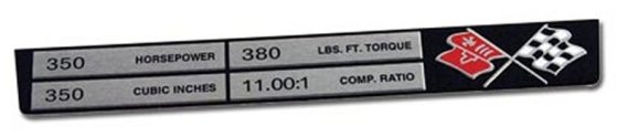 1969-1976 C3 Corvette Console Data Plate